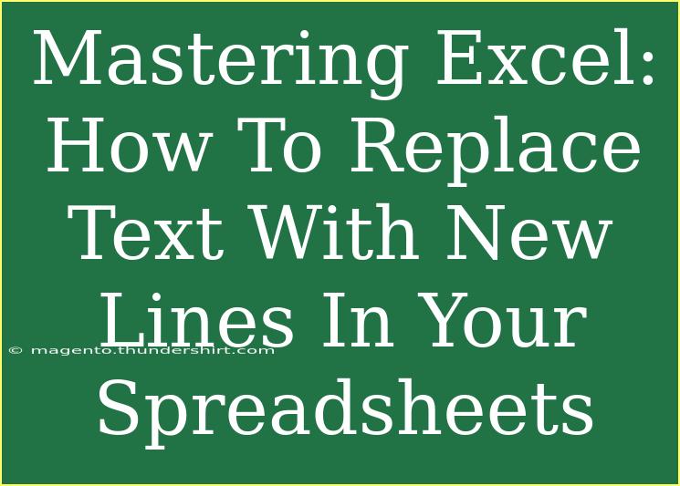 Mastering Excel: How To Replace Text With New Lines In Your Spreadsheets