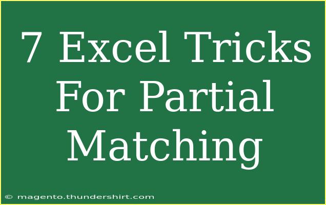 7 Excel Tricks For Partial Matching