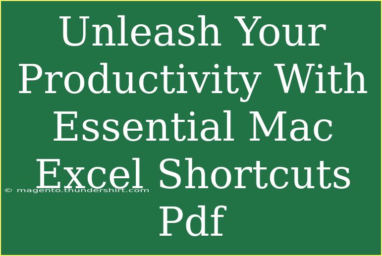 Unleash Your Productivity With Essential Mac Excel Shortcuts Pdf