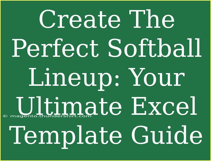 Create The Perfect Softball Lineup: Your Ultimate Excel Template Guide