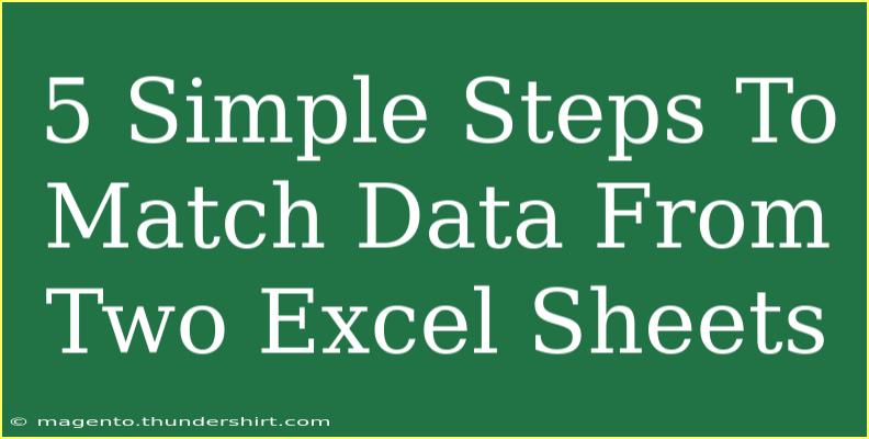 5 Simple Steps To Match Data From Two Excel Sheets