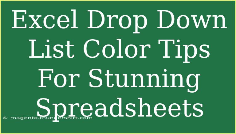 Excel Drop Down List Color Tips For Stunning Spreadsheets