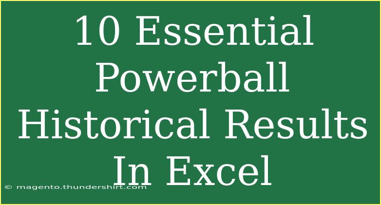 10 Essential Powerball Historical Results In Excel