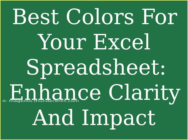 Best Colors For Your Excel Spreadsheet: Enhance Clarity And Impact