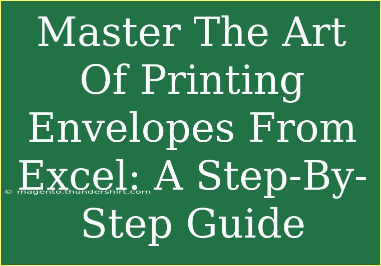 Master The Art Of Printing Envelopes From Excel: A Step-By-Step Guide