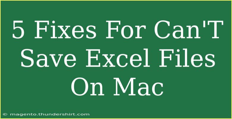 5 Fixes For Can'T Save Excel Files On Mac