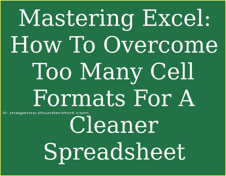 Mastering Excel: How To Overcome Too Many Cell Formats For A Cleaner Spreadsheet