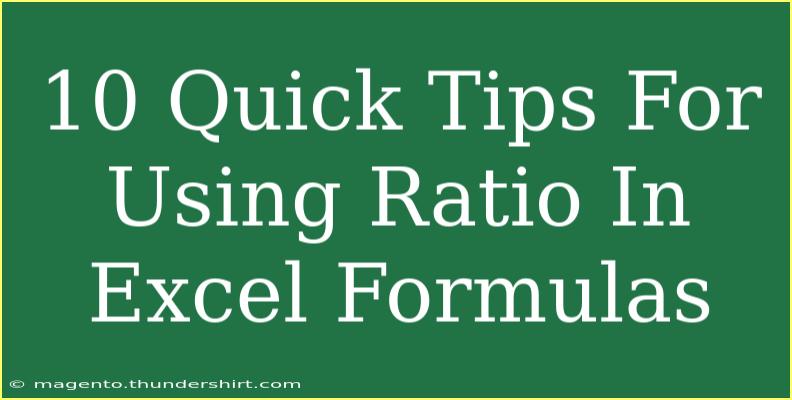 10 Quick Tips For Using Ratio In Excel Formulas