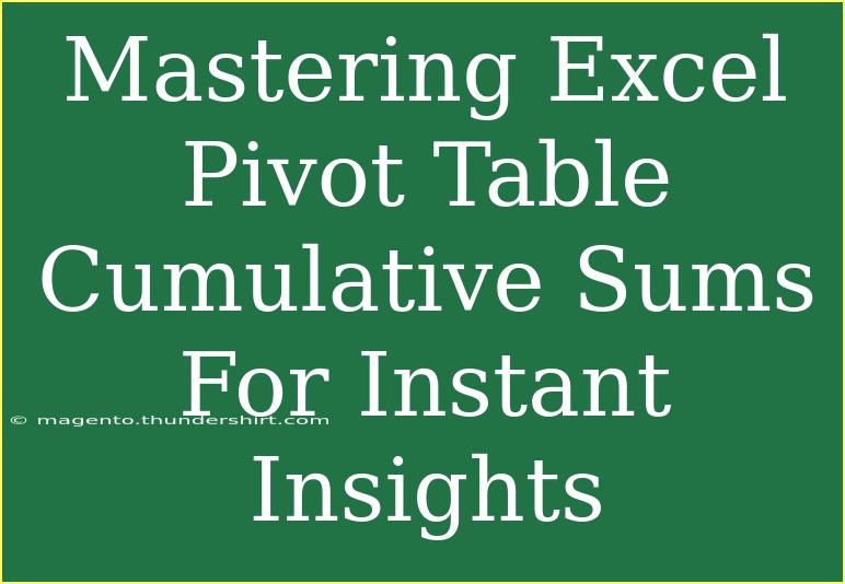 Mastering Excel Pivot Table Cumulative Sums For Instant Insights