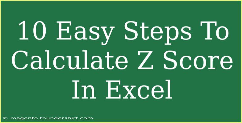 10 Easy Steps To Calculate Z Score In Excel