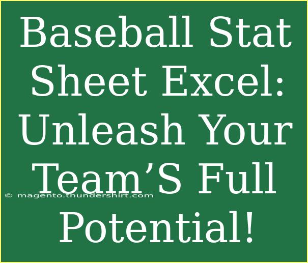 Baseball Stat Sheet Excel: Unleash Your Team’S Full Potential!