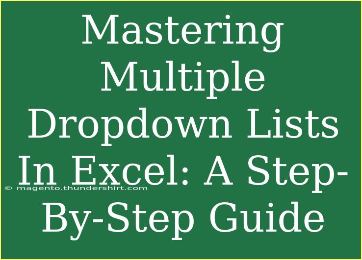 Mastering Multiple Dropdown Lists In Excel: A Step-By-Step Guide