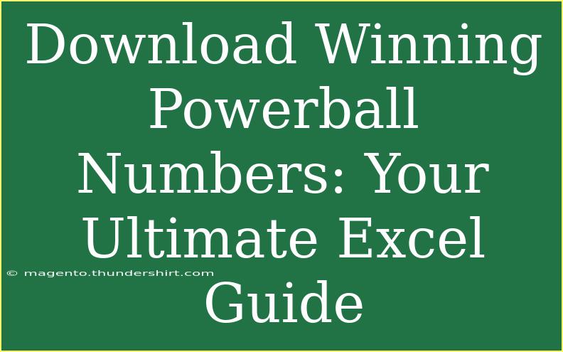 Download Winning Powerball Numbers: Your Ultimate Excel Guide