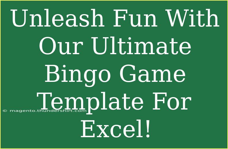 Unleash Fun With Our Ultimate Bingo Game Template For Excel!