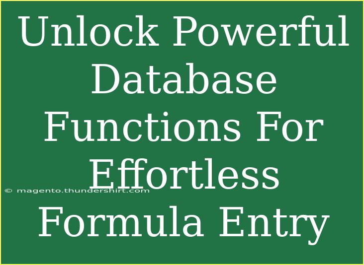 Unlock Powerful Database Functions For Effortless Formula Entry