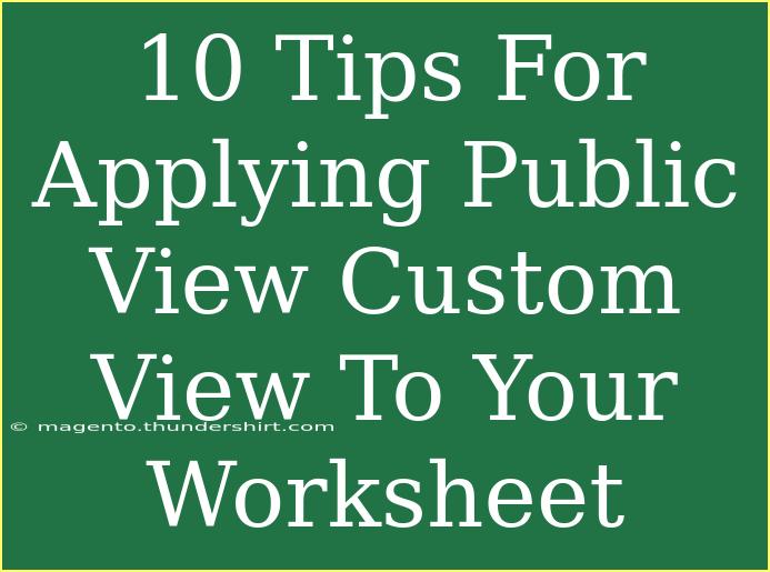 10 Tips For Applying Public View Custom View To Your Worksheet