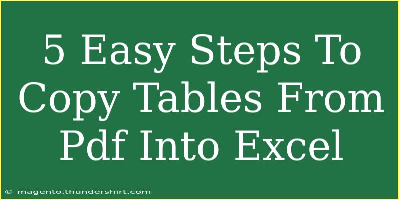 5 Easy Steps To Copy Tables From Pdf Into Excel