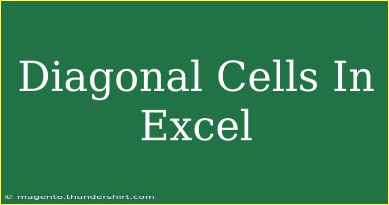 Diagonal Cells In Excel