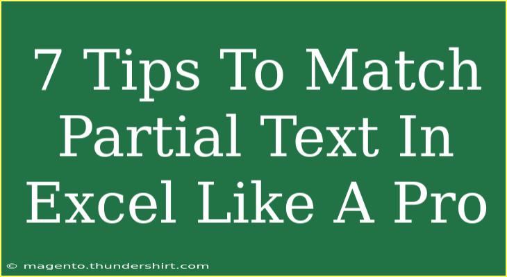 7 Tips To Match Partial Text In Excel Like A Pro