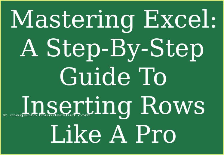 Mastering Excel: A Step-By-Step Guide To Inserting Rows Like A Pro