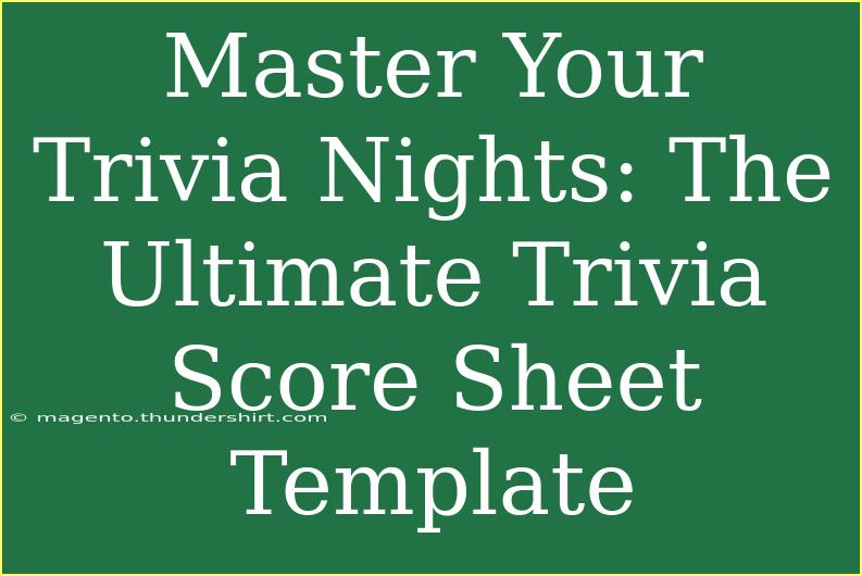 Master Your Trivia Nights: The Ultimate Trivia Score Sheet Template