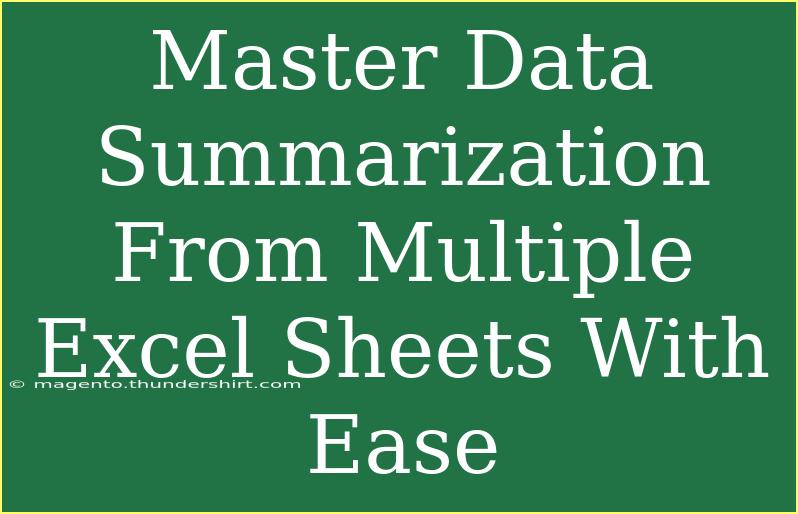 Master Data Summarization From Multiple Excel Sheets With Ease