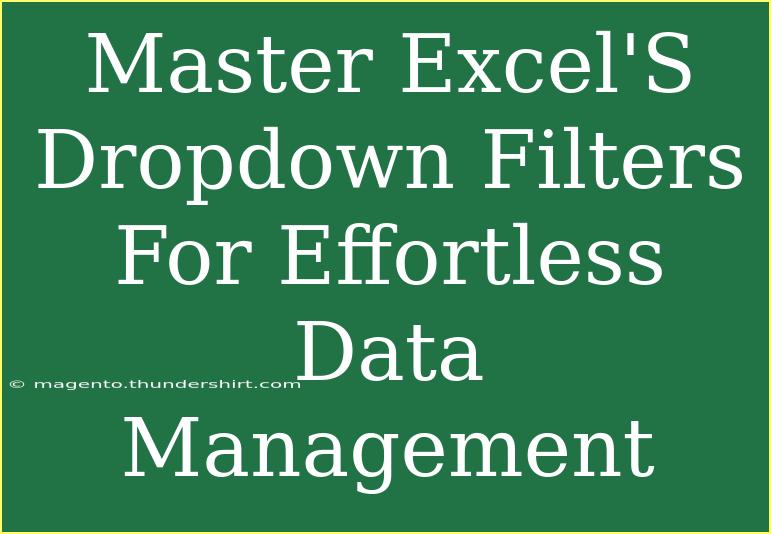 Master Excel'S Dropdown Filters For Effortless Data Management