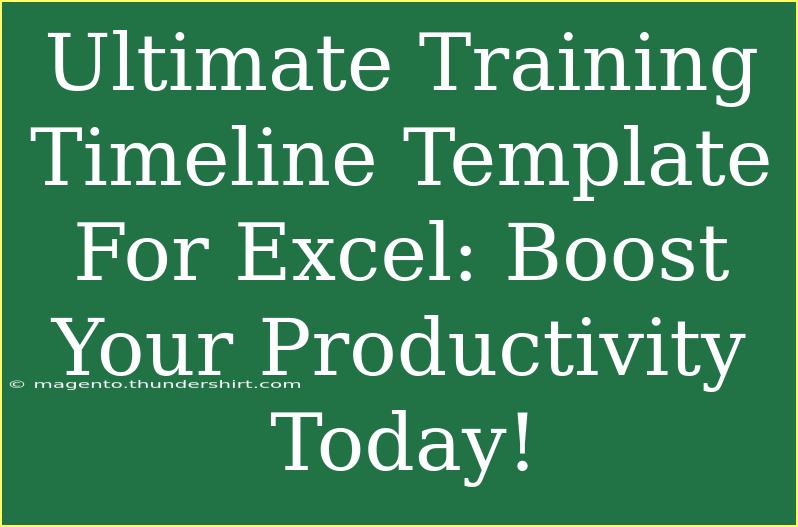 Ultimate Training Timeline Template For Excel: Boost Your Productivity Today!