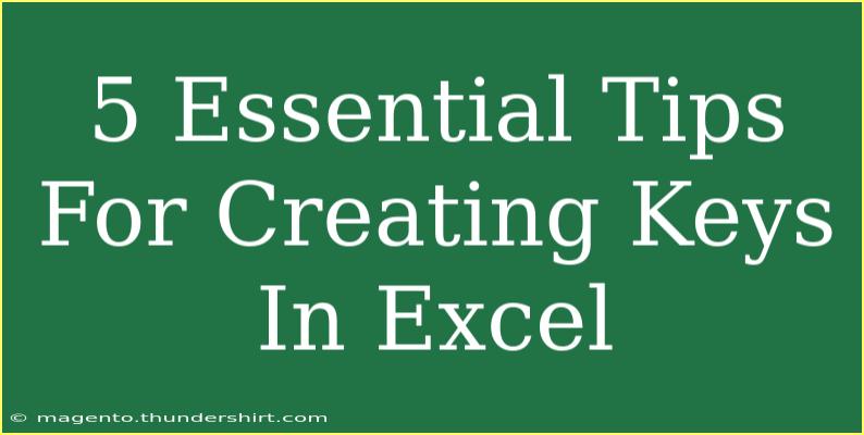 5 Essential Tips For Creating Keys In Excel