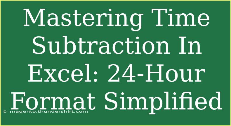 Mastering Time Subtraction In Excel: 24-Hour Format Simplified