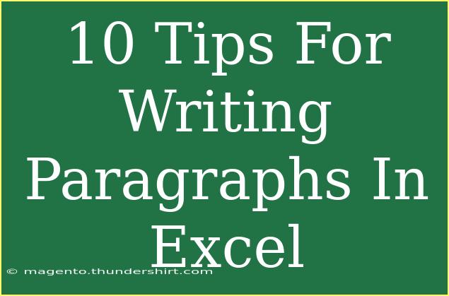 10 Tips For Writing Paragraphs In Excel