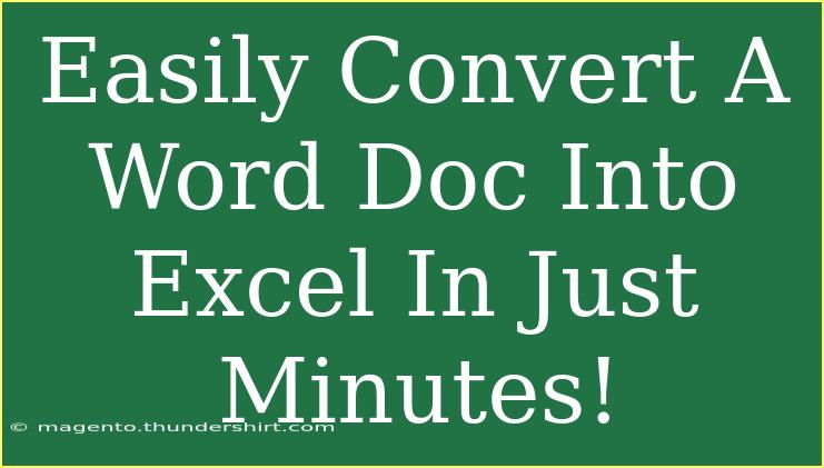 Easily Convert A Word Doc Into Excel In Just Minutes!