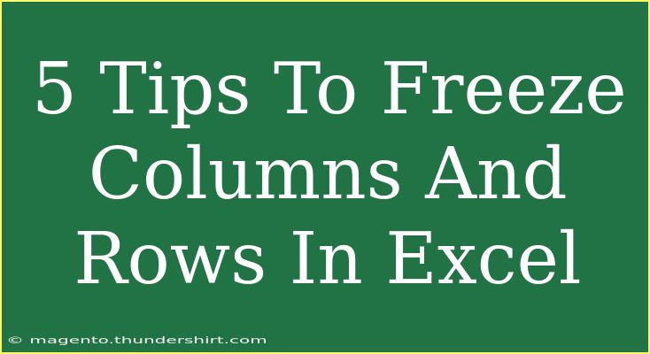 5 Tips To Freeze Columns And Rows In Excel