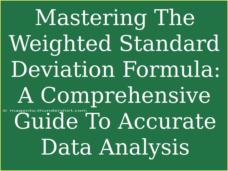 Mastering The Weighted Standard Deviation Formula: A Comprehensive Guide To Accurate Data Analysis