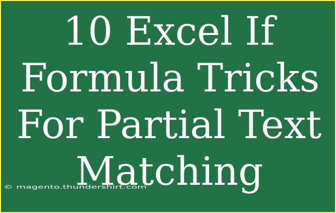 10 Excel If Formula Tricks For Partial Text Matching