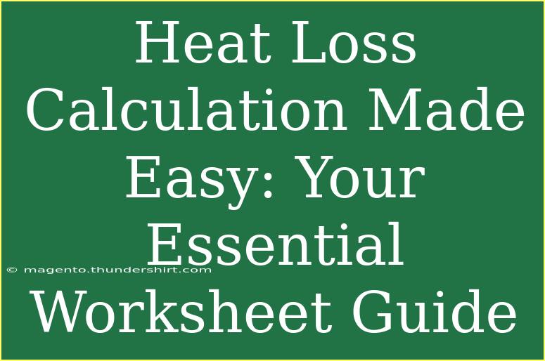 Heat Loss Calculation Made Easy: Your Essential Worksheet Guide