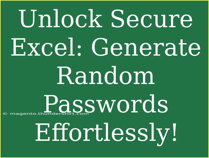 Unlock Secure Excel: Generate Random Passwords Effortlessly!