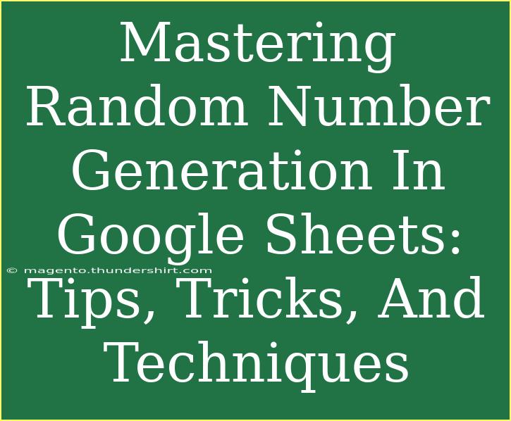 Mastering Random Number Generation In Google Sheets: Tips, Tricks, And Techniques