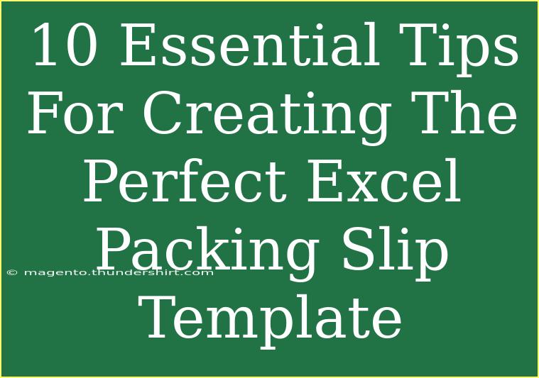 10 Essential Tips For Creating The Perfect Excel Packing Slip Template