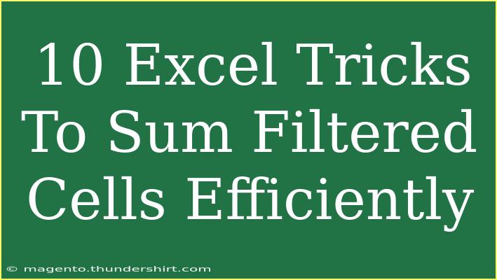 10 Excel Tricks To Sum Filtered Cells Efficiently