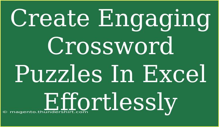 Create Engaging Crossword Puzzles In Excel Effortlessly