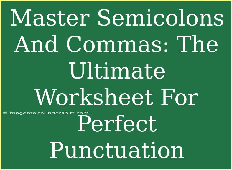 Master Semicolons And Commas: The Ultimate Worksheet For Perfect Punctuation