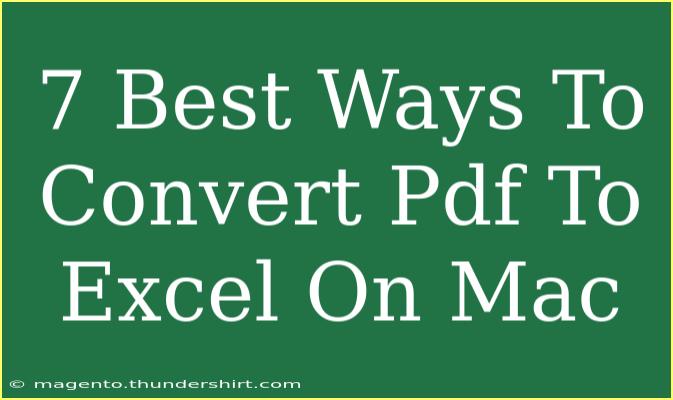 7 Best Ways To Convert Pdf To Excel On Mac