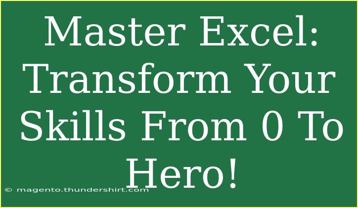 Master Excel: Transform Your Skills From 0 To Hero!