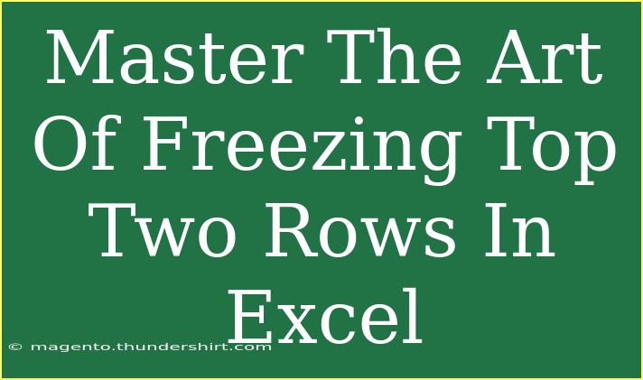 Master The Art Of Freezing Top Two Rows In Excel