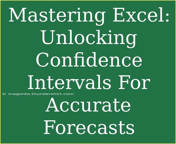 Mastering Excel: Unlocking Confidence Intervals For Accurate Forecasts