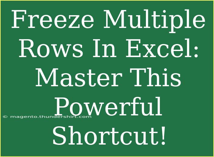 Freeze Multiple Rows In Excel: Master This Powerful Shortcut!