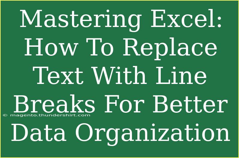 Mastering Excel: How To Replace Text With Line Breaks For Better Data Organization