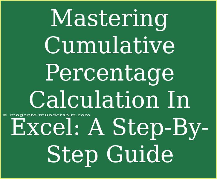 Mastering Cumulative Percentage Calculation In Excel: A Step-By-Step Guide