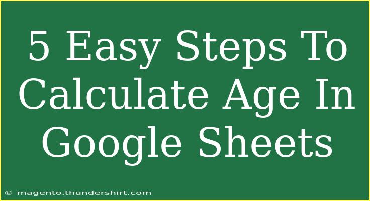 5 Easy Steps To Calculate Age In Google Sheets